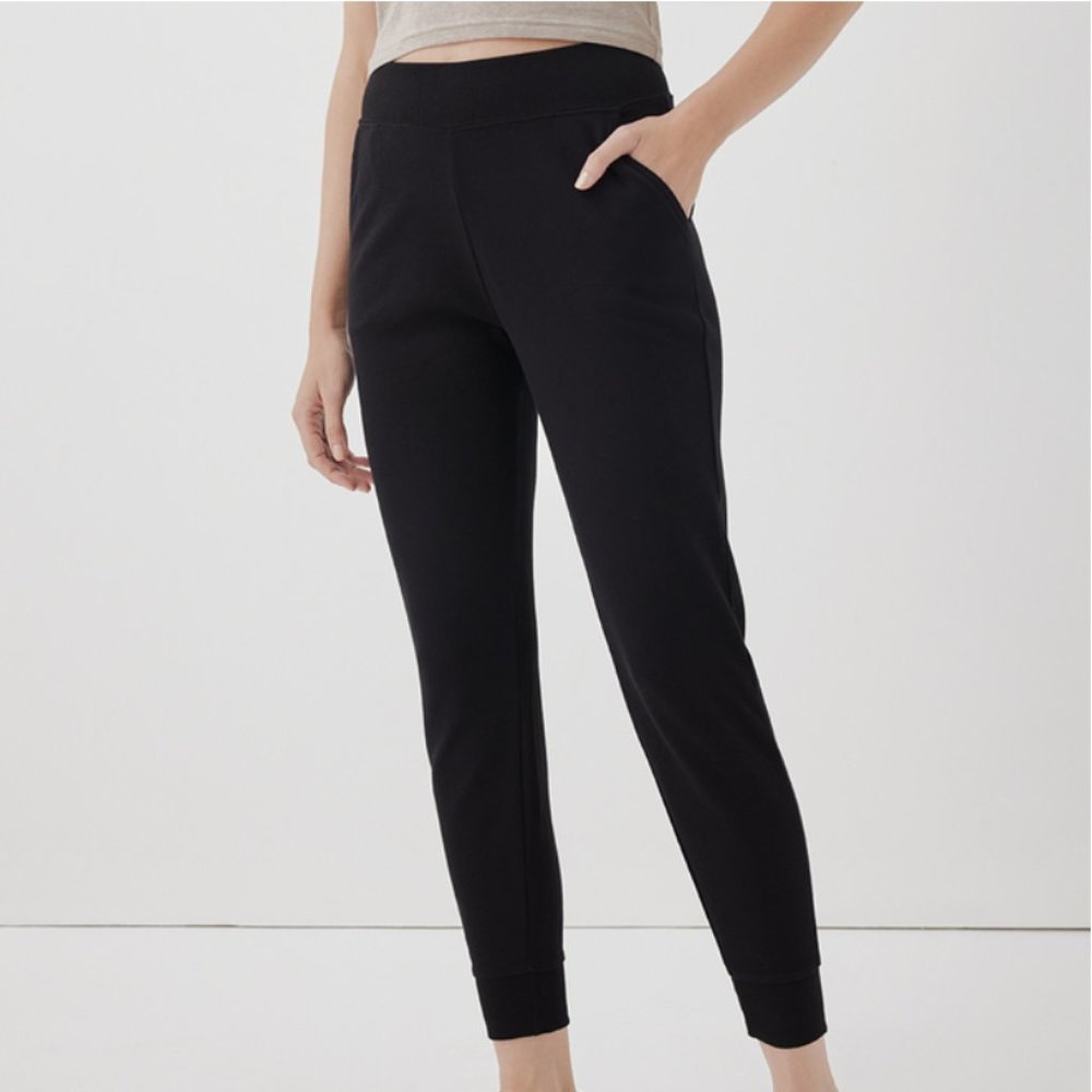 Pact Black 100% Organic Cotton Fair Trade Certified Airplane Joggers